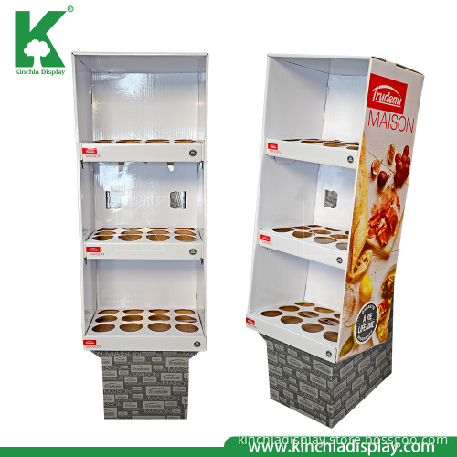 Tomato Sauce Cup Bottle Cardboard Corrugated Supermarket Floor Display Stand